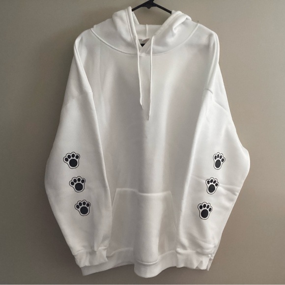 Dog Hoodie with Black Dog and Paw Print Dog Lover - Picture 10 of 11